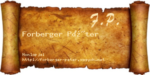 Forberger Péter névjegykártya