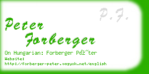 peter forberger business card